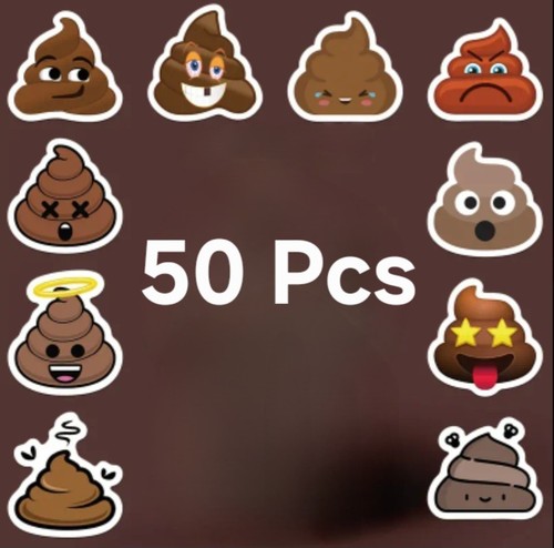 50x poo emoji pooh stickers - 50x,