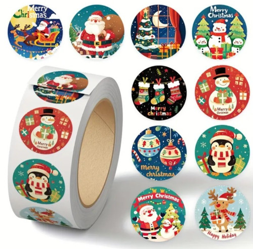 40x merry christmas stickers - 40x,